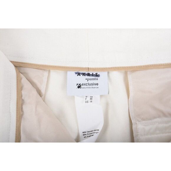 Akris Punto Womens Ferry Pants Trousers Cream Red Side Stripe EU 46 US 14 NWT - Picture 7 of 7